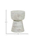 Olivia 13" Carved Teak Pedestal Accent Table