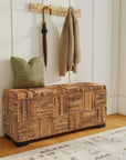 Daria 39" Woven Abaca Storage Bench