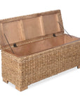 Daria 39" Woven Abaca Storage Bench Solid Wood bench