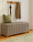 Daria 39" Woven Abaca Storage Bench Solid Wood bench