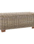 Daria 39" Woven Abaca Storage Bench Solid Wood bench