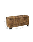 Daria 39" Woven Abaca Storage Bench Solid Wood bench