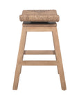 Joyce Swivel Solid Teak and Woven Abaca Counter Stool