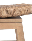 Joyce Swivel Solid Teak and Woven Abaca Counter Stool