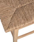 Joyce Swivel Solid Teak and Woven Abaca Counter Stool