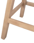 Joyce Swivel Solid Teak and Woven Abaca Counter Stool