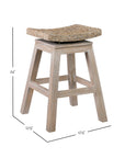 Joyce Swivel Teak & Abaca Stool Solid Wood counter stool