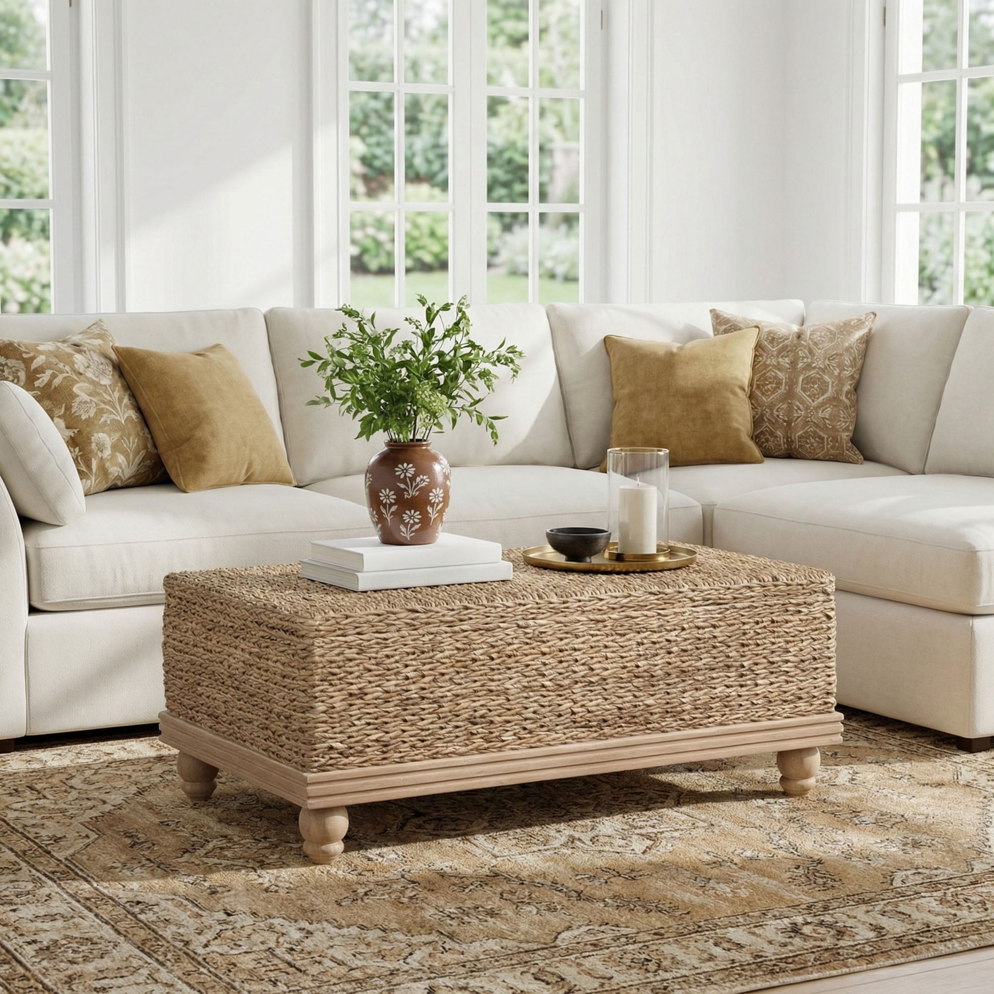Delilah Woven Abaca and Mahogany Storage | East at Main