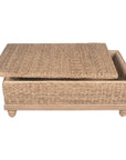 Delilah Handwoven Abaca and Mahogany Storage Coffee Table