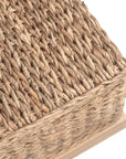 Delilah Handwoven Abaca and Mahogany Storage Coffee Table