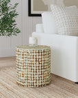 Mila Coconut Shells Round Accent Table