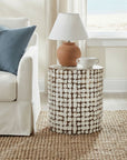Mila Round Coconut Shell Accent Table