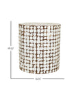 Mila Round Coconut Shell Accent Table