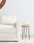 Kai Wood Slab Top Accent Table with Metal Legs
