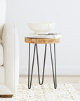 Kai Wood Slab Top Accent Table with Metal Legs