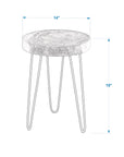 Kai Wood Slab Top Accent Table with Metal Legs
