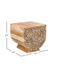 Harper 20" Stacked Teak Wood Accent Table Solid Wood accent table