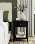 Wright 17" Solid Wood 1-Drawer Nightstand Solid Wood nightstand