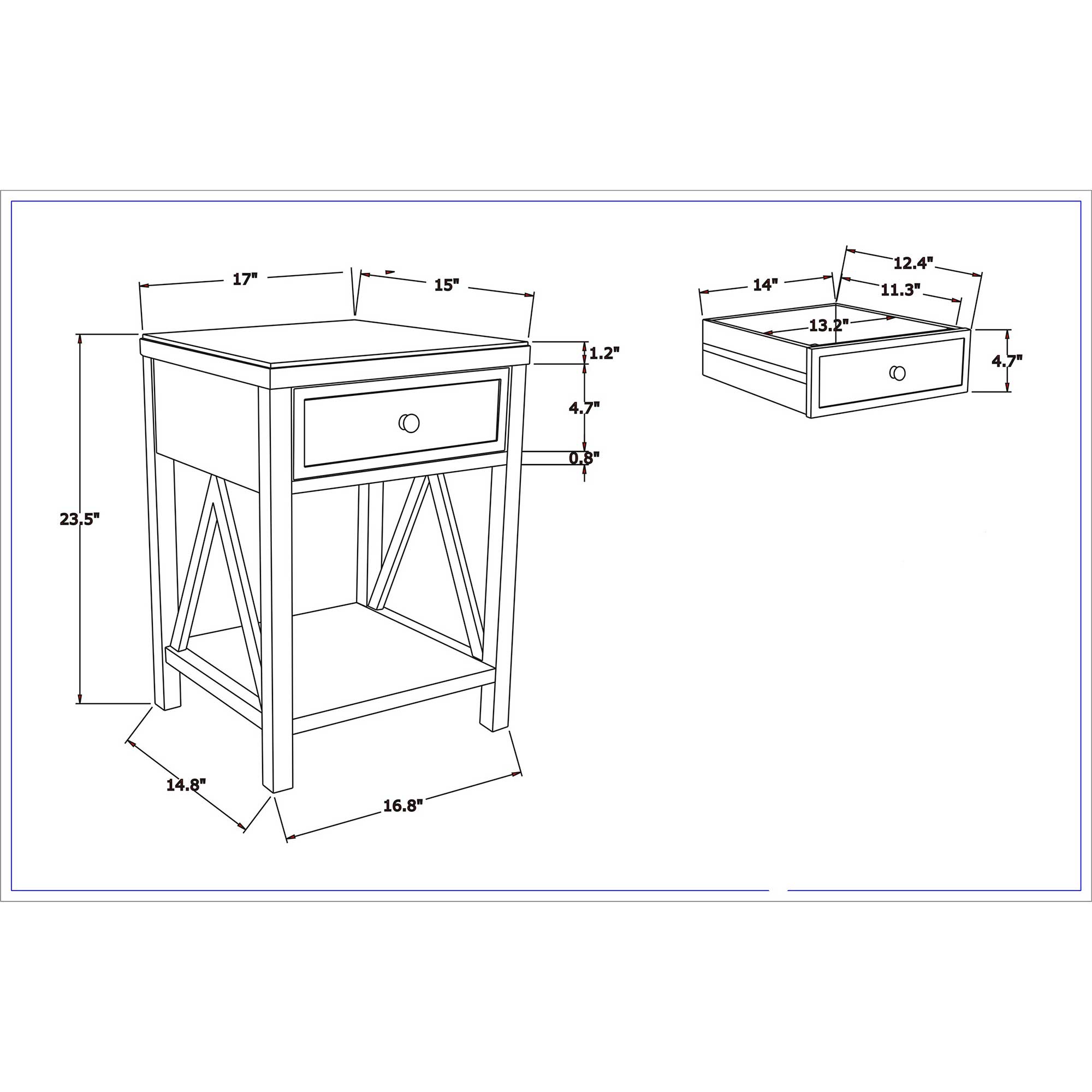 Wright 1 Drawer Nightstand
