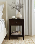 Wright 17" Solid Wood 1-Drawer Nightstand Solid Wood nightstand