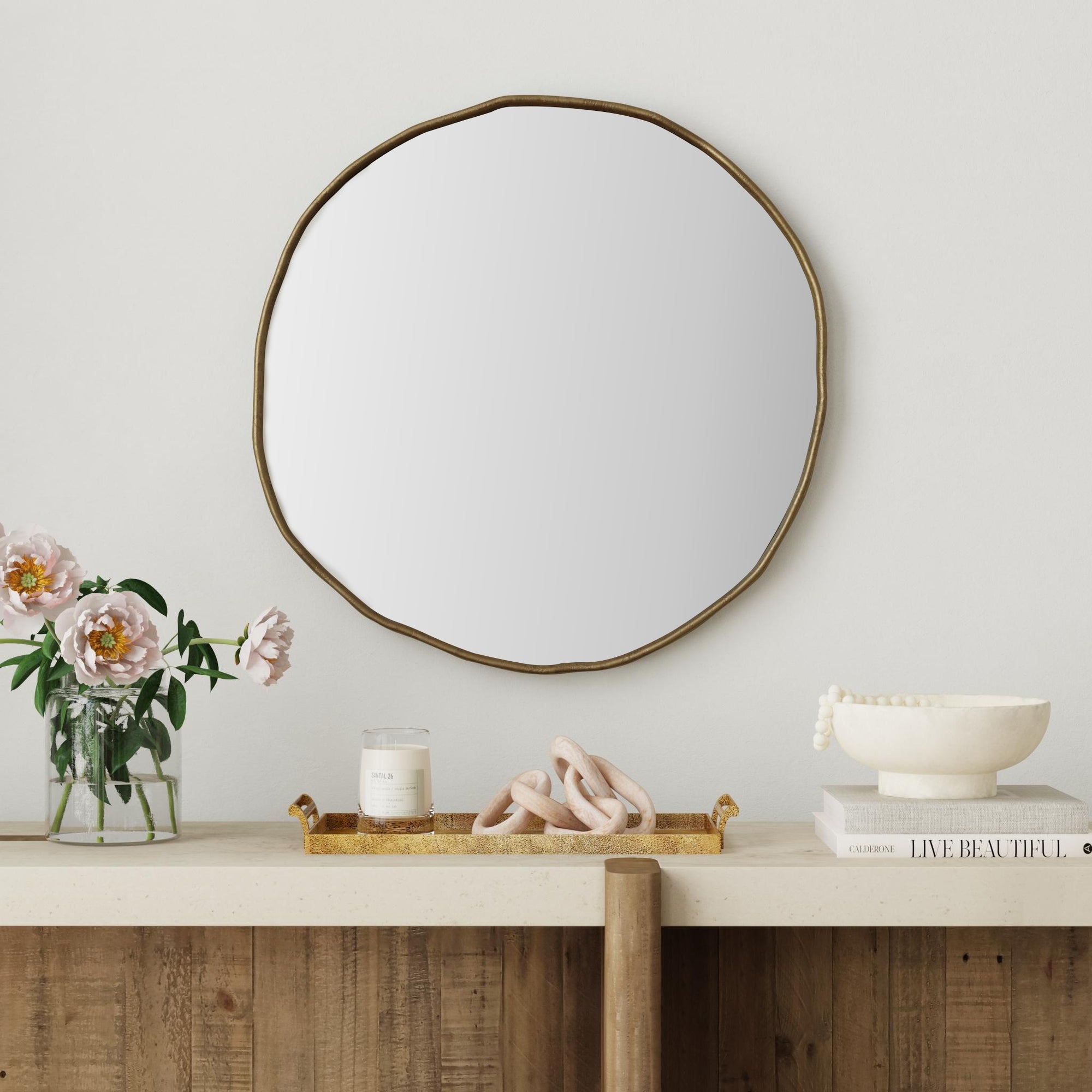 Indigo Road by Egypt Sherrod x East at Main Marni Organic Brass Metal Mirror