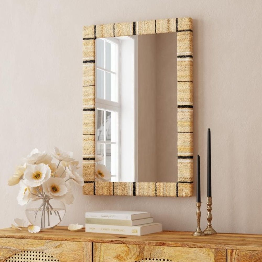Leila Seagrass Rectangular Mirror