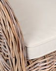 Gracelyn Curved Handwoven Rattan Armchair with Cushion