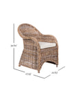 Gracelyn Curved Handwoven Rattan Armchair with Cushion