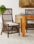 Edie Rattan Dining Chairs With Cushion, Set of 2