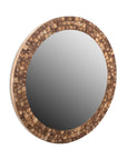 Mila Coconut Shell Round Mirror
