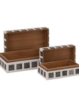Cassia Rectangular Carved Horn Nesting Box, Set of 2 Solid Wood decorative accessories