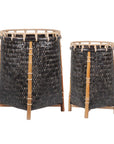 Luz Round Rattan Baskets, Set of 2