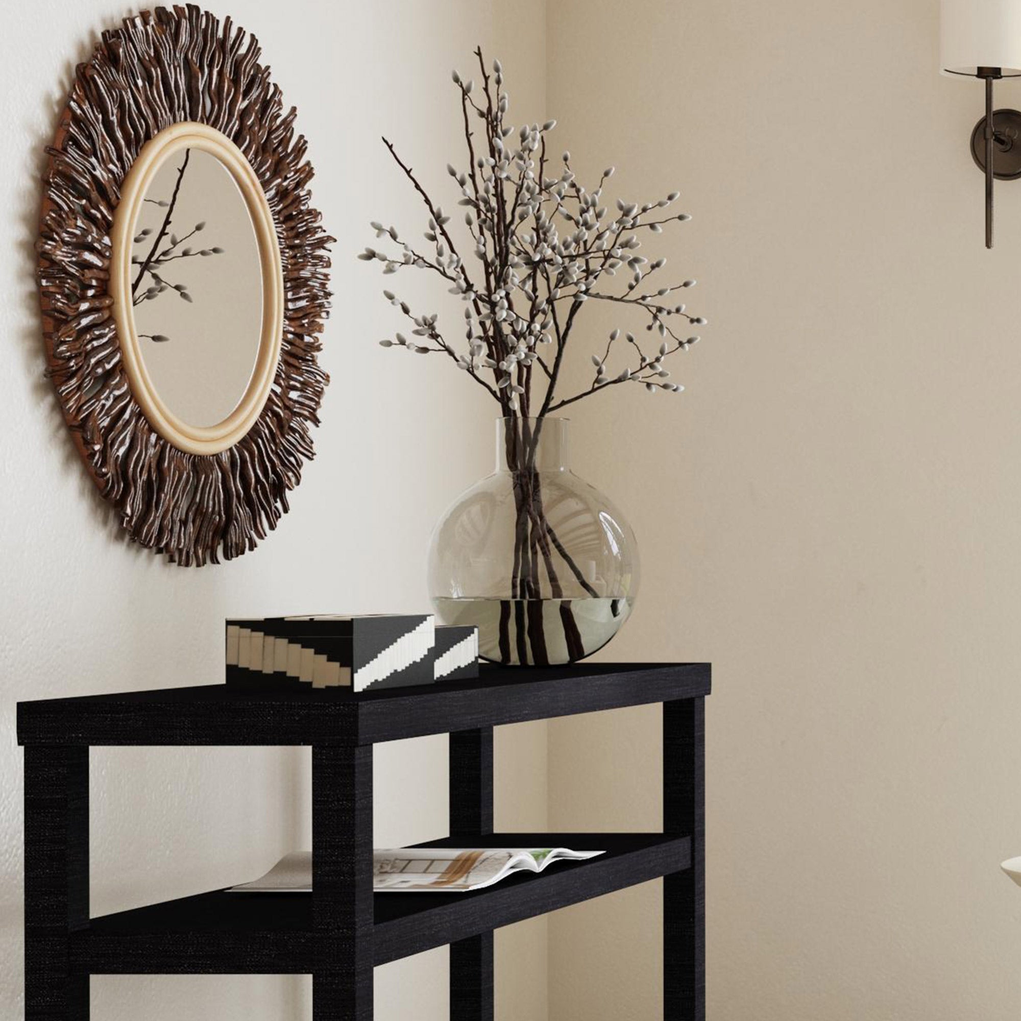 Indigo Road by Egypt Sherrod x East at Main Hapsala Rattan Round Starburst Mirror
