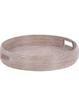 Indigo Road by Egypt Sherrod x East at Main Nami Whitewashed Rattan Round Trays (Set of 2)