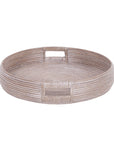 Indigo Road by Egypt Sherrod x East at Main Nami Whitewashed Rattan Round Trays (Set of 2)