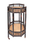 Amelia Rattan Bar Cart with Shelf Solid Wood bar cart
