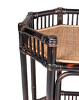 Amelia Rattan Bar Cart with Shelf Solid Wood bar cart