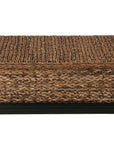 Delilah 48" Woven Abaca and Mahogany Storage Coffee Table Solid Wood coffee table