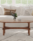 Acacia Oval Solid Wood Coffee Table