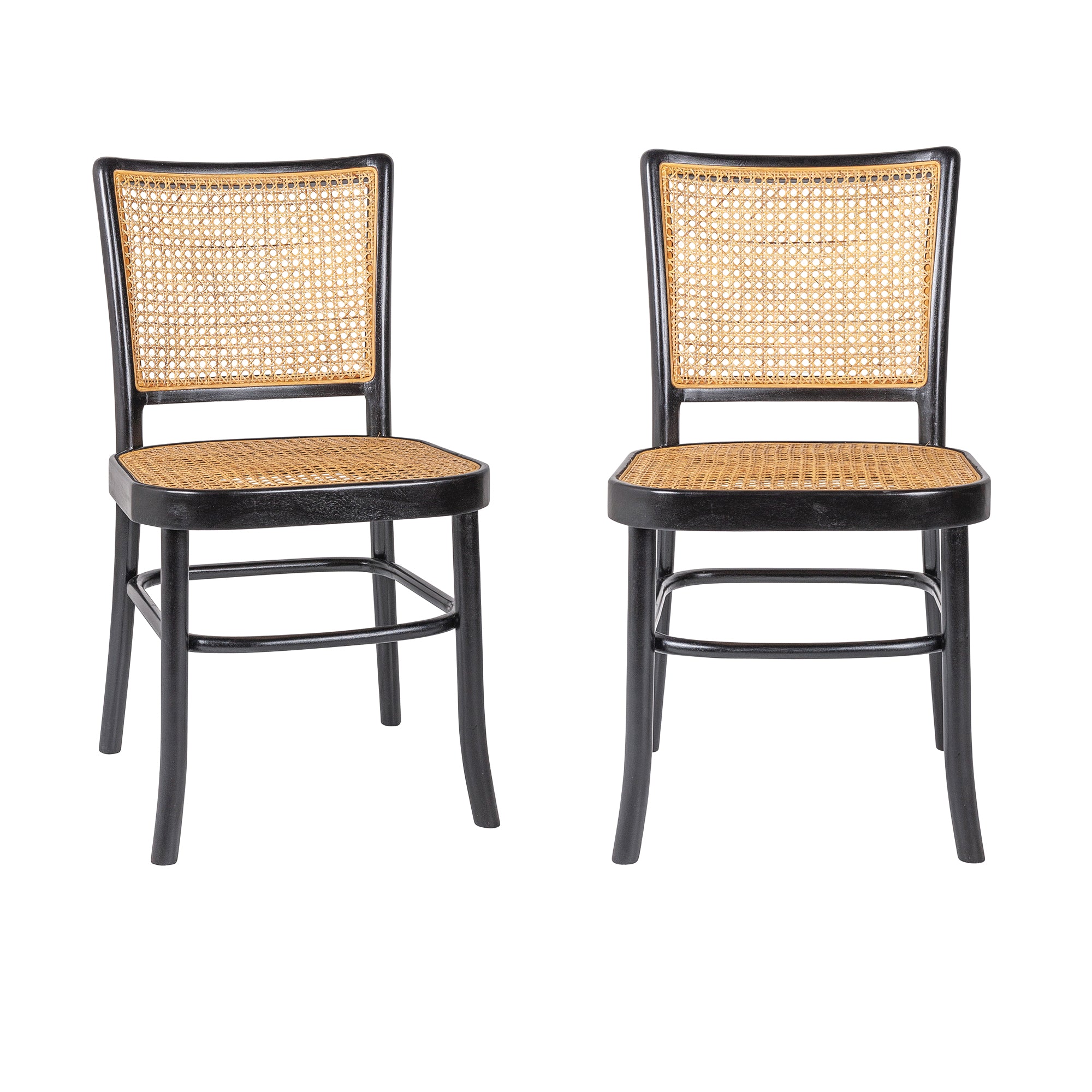 Black cane back on sale dining chairs