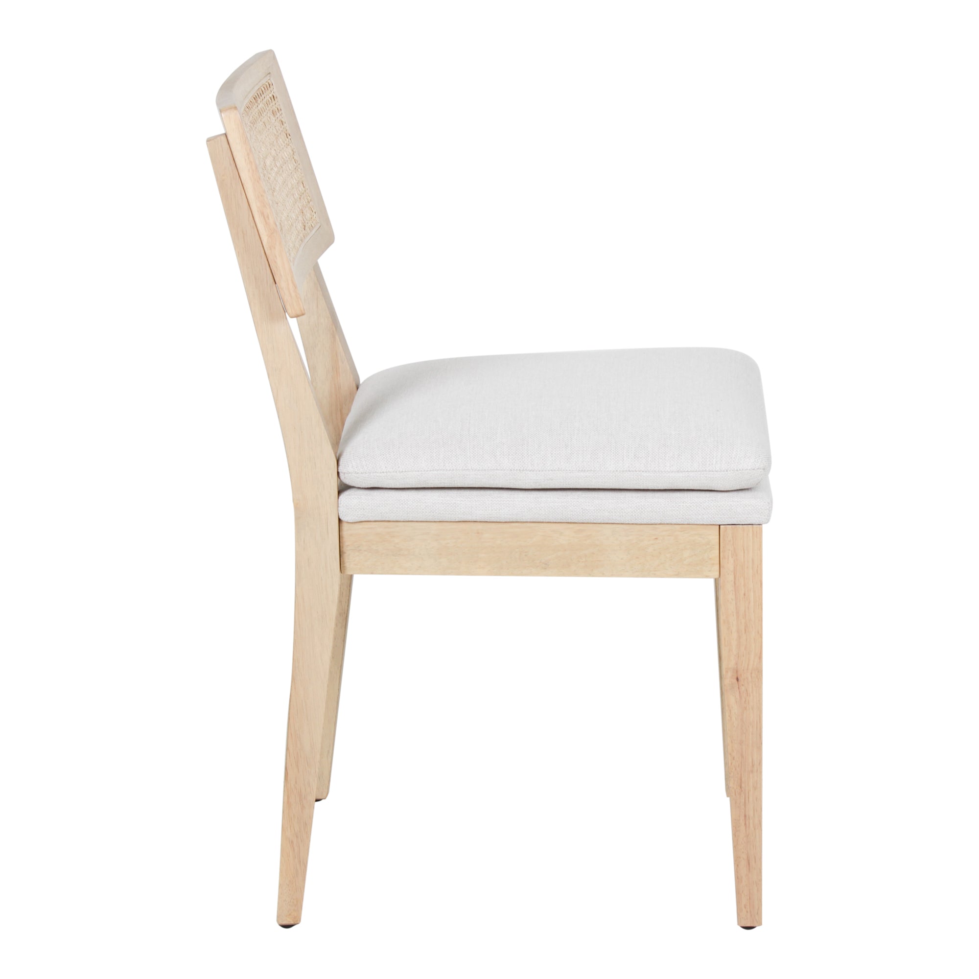 Cane Back Dining Chairs Set of 2 Solid Wood & Rattan Chairs with