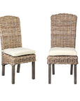Summitt Handwoven Kubu Rattan Dining Chairs, Set of 2