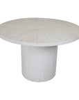 Beige Bianca 48" Round Mango Wood Dining Table Solid Wood dining tables