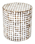 Mila Round Coconut Shell Accent Table