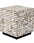 Mila 17" Square Coconut Shell Accent Table