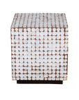 Mila 17" Square Coconut Shell Accent Table