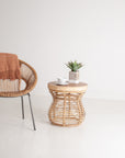Hannah Woven Raffia Side Table