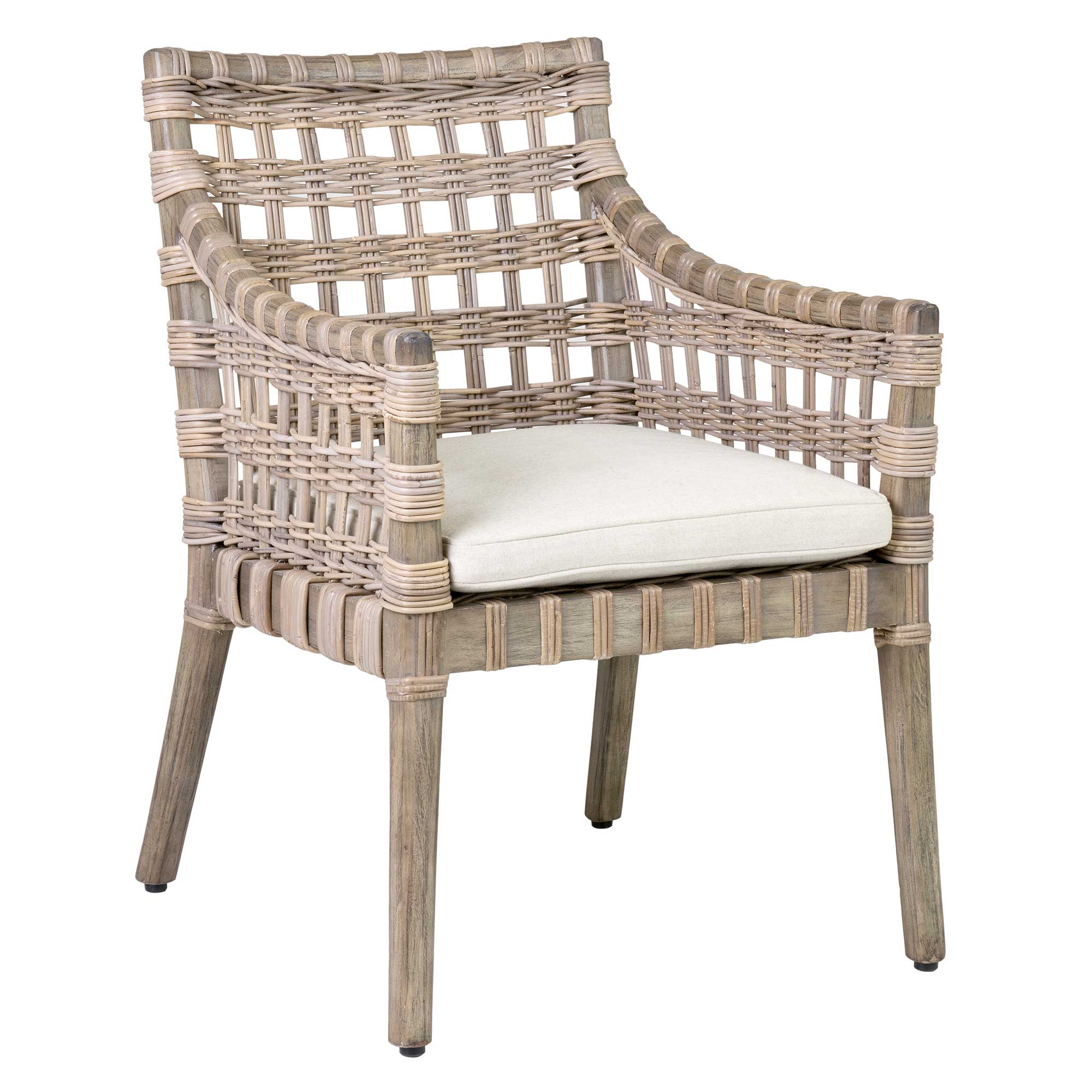 Danae Rattan and Mahogany Arm Chair | East at Main
