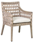 Danae Rattan and Mahogany Arm Chair