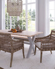 Danae Rattan and Mahogany Arm Chair